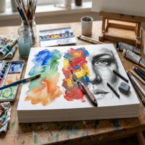 Resim Kağıdı 300 Gr 35x50 Cm 50 Adet Sulu Boya Akrilik Ve Karakalem Uyumlu