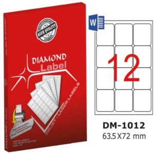 Diamond Label Lazer Etiket DM-1012 63.5x72 mm 100 Adet
